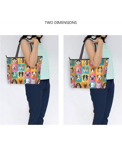 Large Tote Top Handle Bag, Women Zippered Handbag, Big Shoulder Hand Bags Multi 19 $11.30 Shoulder Bags