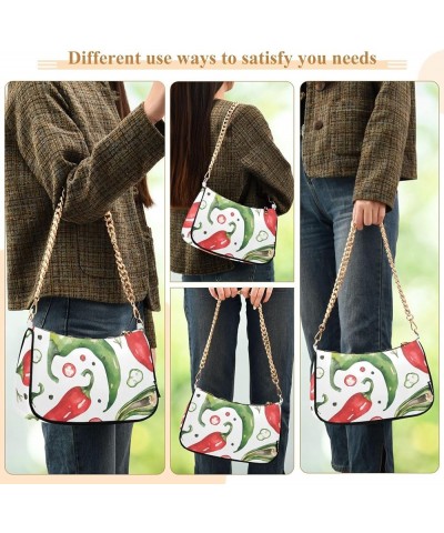 Boho Dreamcatcher HandBag with Zipper Closure for Women Hobo Shoulder Bag Chilli Hot Pepper $14.10 Shoulder Bags