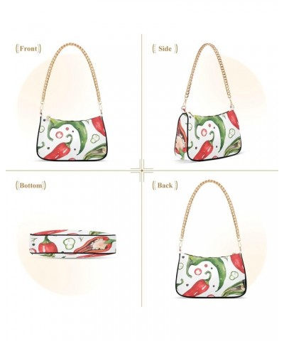 Boho Dreamcatcher HandBag with Zipper Closure for Women Hobo Shoulder Bag Chilli Hot Pepper $14.10 Shoulder Bags