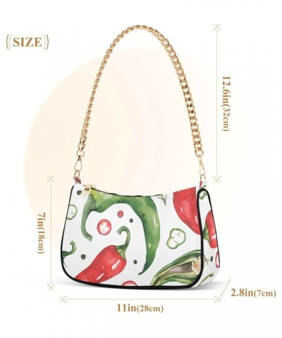 Boho Dreamcatcher HandBag with Zipper Closure for Women Hobo Shoulder Bag Chilli Hot Pepper $14.10 Shoulder Bags