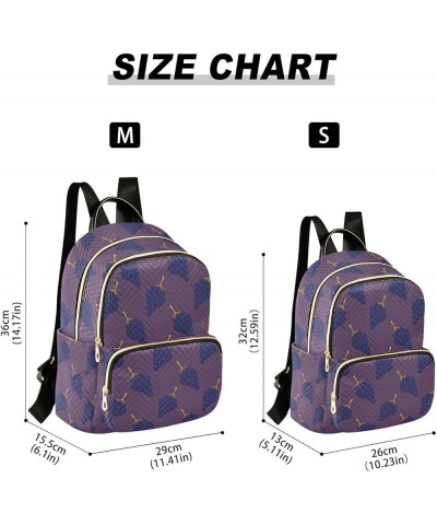 Purple Grapes Fashion Travel Backpack for Women Multi Pockets Lightweight Purse for Women-M Multicolor Small $15.75 Backpacks