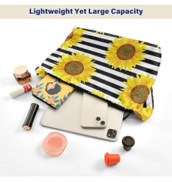 Stripe Sunflower Shoulder Tote Bags for Women Furry Crossbody bag Hobo Handbag Purses for Work Travel College $9.45 Totes