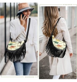 Leather Purses for Women Crossbody Bag Adjustable Shoulder Strap Trendy Crossbody Bags for Ladies Women Shoulder Bag Dinosaur...