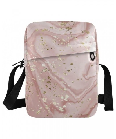 Crossbody Phone Bag Rose Gold Glitter Marble Print Small Messenger Shoulder Bag Cash Handbag Wallet Purse(238br7a) $10.34 Cro...