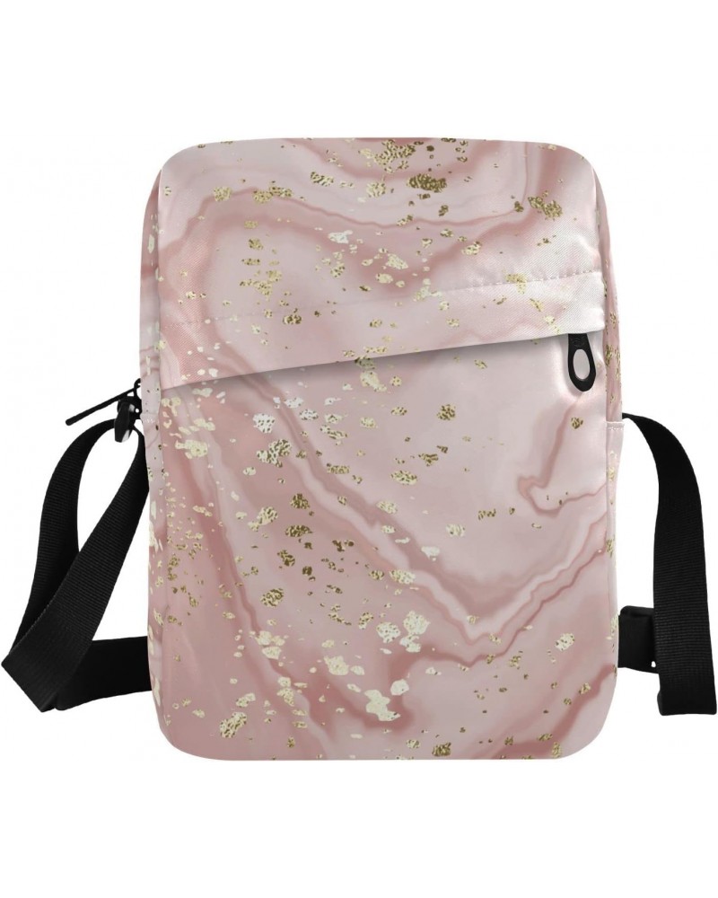 Crossbody Phone Bag Rose Gold Glitter Marble Print Small Messenger Shoulder Bag Cash Handbag Wallet Purse(238br7a) $10.34 Cro...