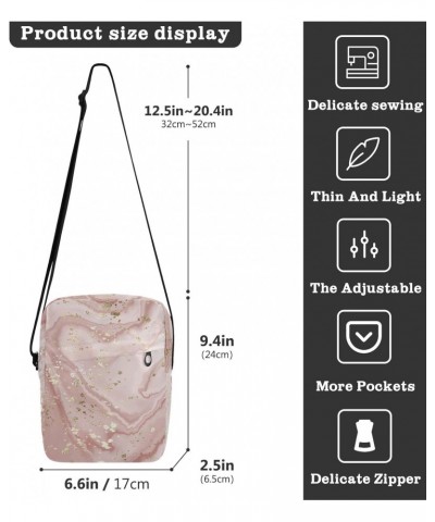 Crossbody Phone Bag Rose Gold Glitter Marble Print Small Messenger Shoulder Bag Cash Handbag Wallet Purse(238br7a) $10.34 Cro...