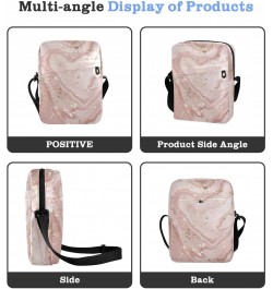 Crossbody Phone Bag Rose Gold Glitter Marble Print Small Messenger Shoulder Bag Cash Handbag Wallet Purse(238br7a) $10.34 Cro...