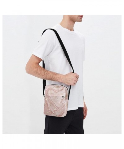 Crossbody Phone Bag Rose Gold Glitter Marble Print Small Messenger Shoulder Bag Cash Handbag Wallet Purse(238br7a) $10.34 Cro...