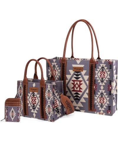 Wrangler Tote Bag for Women Aztec Top Handle Satchel Purse Boho Shoulder Handbags Angel Diamond Lavender 3pcs $31.67 Satchels