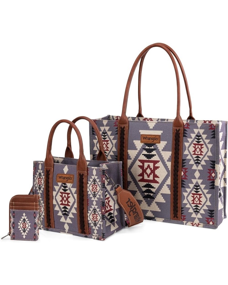 Wrangler Tote Bag for Women Aztec Top Handle Satchel Purse Boho Shoulder Handbags Angel Diamond Lavender 3pcs $31.67 Satchels