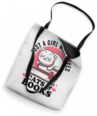 Just a Girl Who Loves Cats And Books Avid Reader Bookworm Tote Bag $9.04 Totes