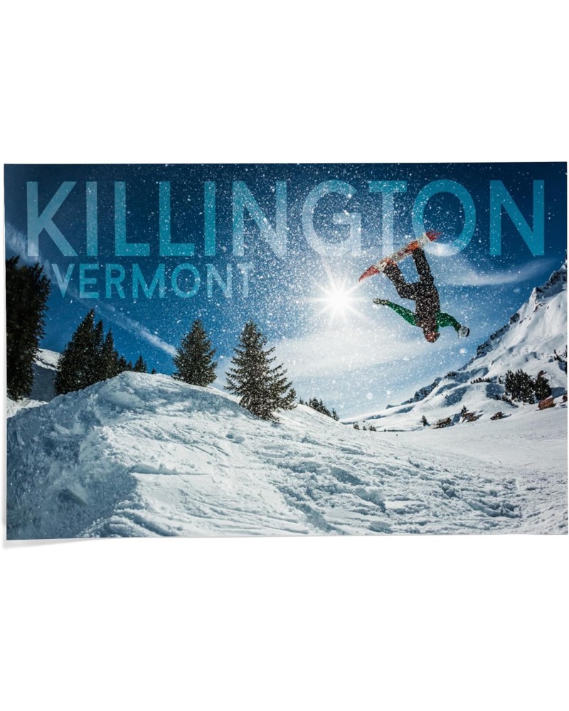 24x36 Inch Giclee Print, Killington, Vermont, Snowboarder Jumping $29.99 Totes