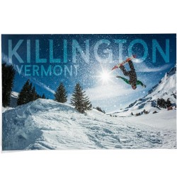 24x36 Inch Giclee Print, Killington, Vermont, Snowboarder Jumping $29.99 Totes