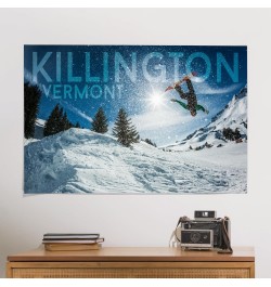 24x36 Inch Giclee Print, Killington, Vermont, Snowboarder Jumping $29.99 Totes