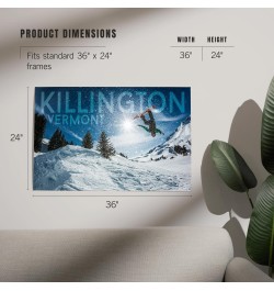 24x36 Inch Giclee Print, Killington, Vermont, Snowboarder Jumping $29.99 Totes