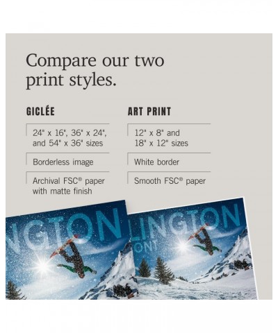 24x36 Inch Giclee Print, Killington, Vermont, Snowboarder Jumping $29.99 Totes