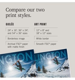 24x36 Inch Giclee Print, Killington, Vermont, Snowboarder Jumping $29.99 Totes