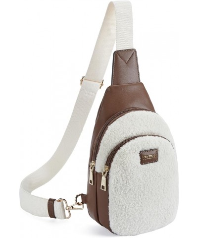 Small Sling Bag for Women Leather Crossbody Fanny Packs Chest Bag for Women 4-beige Coffee $14.38 Crossbody Bags