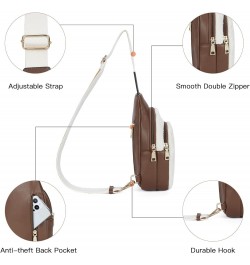 Small Sling Bag for Women Leather Crossbody Fanny Packs Chest Bag for Women 4-beige Coffee $14.38 Crossbody Bags