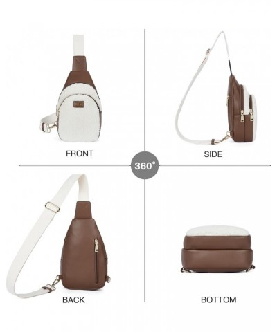 Small Sling Bag for Women Leather Crossbody Fanny Packs Chest Bag for Women 4-beige Coffee $14.38 Crossbody Bags