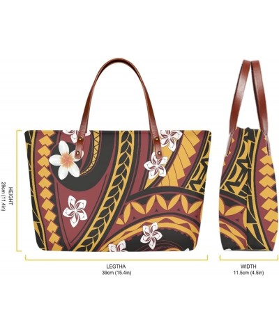 Women's Tote Bags Polynesian Flower 3D Printed Top Handle Satchel Handbags Shoulder Bags Brown Polynesian Plumeria Floral $18...