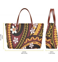 Women's Tote Bags Polynesian Flower 3D Printed Top Handle Satchel Handbags Shoulder Bags Brown Polynesian Plumeria Floral $18...