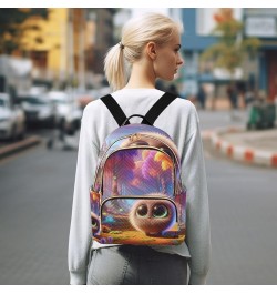 Quilted Backpack for Women Winter Frog Fashion Backpack for Women Travel Backpack with Luggage Strap Animation Cute Round Ani...