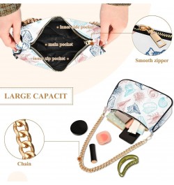 Small Chain Shoulder Bag for Women Seashells Starfish Hobo Handbags Tote Clutch Bag Ladies Crossbody Bag Purse with Zipper $1...