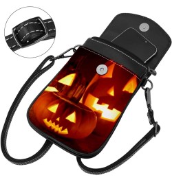 Stylish Leather Phone Bag - Crossbody Purse for Women - Classic & Functional Shoulder Bag Halloween Pumpkin Pattern Multicolo...