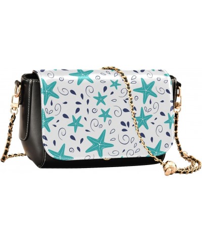 Stars Against White Background Stylish Leather Clamshell Crossbody Handbag with Detachable Adjustable shoulder strap $16.80 C...