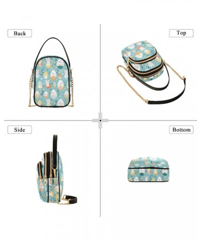 Crossbody Bag for Women, Cute Easter Bunny Phone Purse Detachable Chain Bag Shoulder Handbag Wallet $12.95 Crossbody Bags