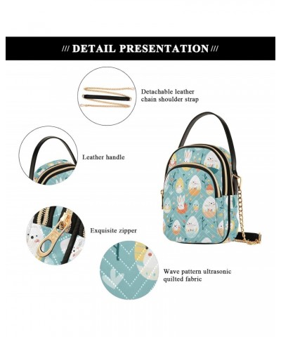 Crossbody Bag for Women, Cute Easter Bunny Phone Purse Detachable Chain Bag Shoulder Handbag Wallet $12.95 Crossbody Bags