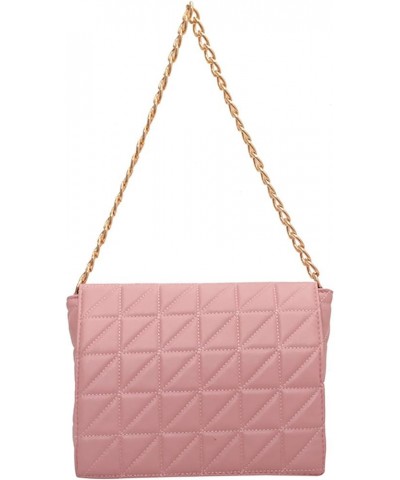 Women Large-capacity Shoulder Bag Women Chain Lozenge Messenger Bag Texture Casual Purse And Bag Pink $29.37 Shoulder Bags