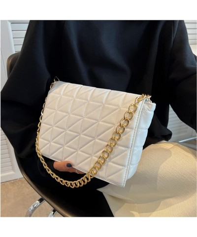 Women Large-capacity Shoulder Bag Women Chain Lozenge Messenger Bag Texture Casual Purse And Bag Pink $29.37 Shoulder Bags