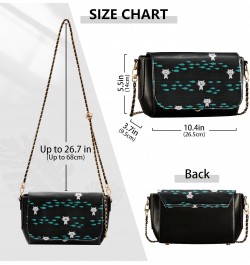 Cat and Fish Blue Black Crossbody Bag Womens Belt Bag Handbag with Adjustable Strap Travel Purses $17.21 Shoulder Bags