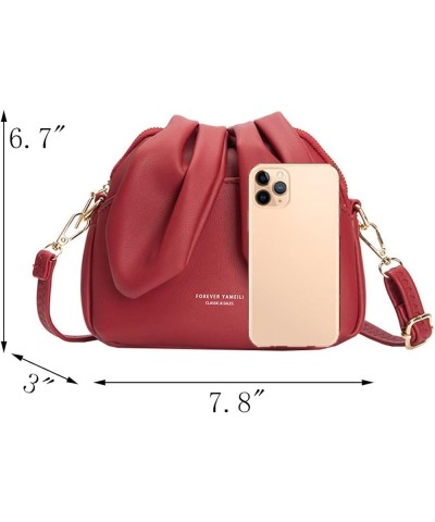 Girls Mini Handbag Cute Pu Leather Shoulder Bags for Women Satchel Bag Fashion Crossbody Purse with Bow 5 Dark Red $17.67 Cro...