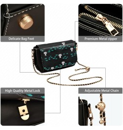 Cat and Fish Blue Black Crossbody Bag Womens Belt Bag Handbag with Adjustable Strap Travel Purses $17.21 Shoulder Bags