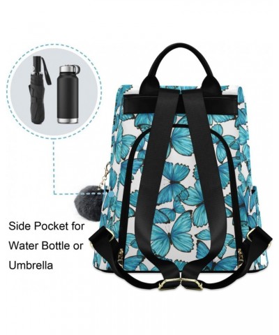 Watercolor Blue Butterflies Women Backpack Purse Anti-theft Lightweight Shoulder Bag $21.19 Backpacks