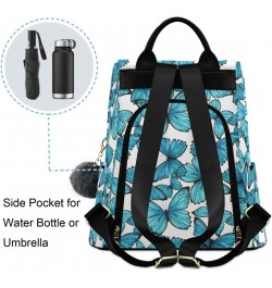 Watercolor Blue Butterflies Women Backpack Purse Anti-theft Lightweight Shoulder Bag $21.19 Backpacks