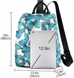 Watercolor Blue Butterflies Women Backpack Purse Anti-theft Lightweight Shoulder Bag $21.19 Backpacks