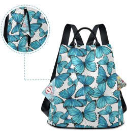 Watercolor Blue Butterflies Women Backpack Purse Anti-theft Lightweight Shoulder Bag $21.19 Backpacks