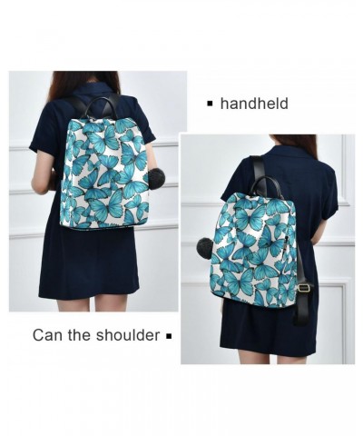 Watercolor Blue Butterflies Women Backpack Purse Anti-theft Lightweight Shoulder Bag $21.19 Backpacks