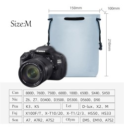 Camera Lens Pouch DSLR Camera Lens Pouch Bag Soft Protective Case PU Camera bag Medium Blue $19.36 Totes