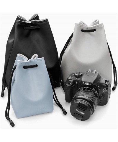 Camera Lens Pouch DSLR Camera Lens Pouch Bag Soft Protective Case PU Camera bag Medium Blue $19.36 Totes