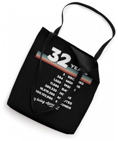 32nd Birthday Vintage 32 Years Old Retro 384 Months Weeks Tote Bag $10.53 Totes