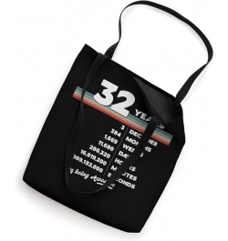 32nd Birthday Vintage 32 Years Old Retro 384 Months Weeks Tote Bag $10.53 Totes