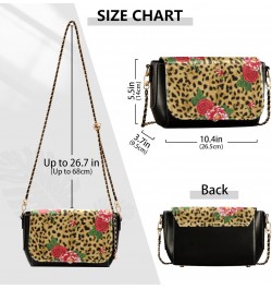 Rose Leopard Crossbody Bags for Women Leather Purse Shoulder Bag Handbag for Gifts Work Daily $20.79 Shoulder Bags