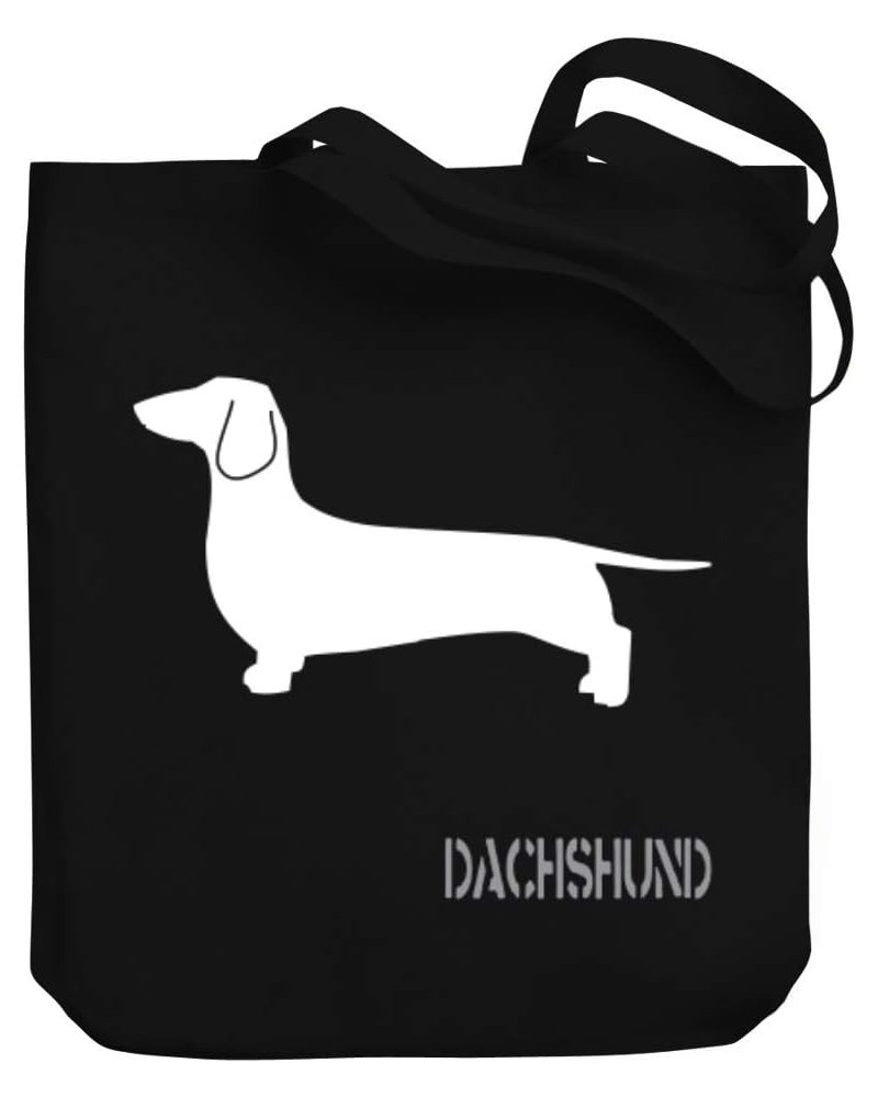 Dachshund Shape and Name Canvas Tote Bag 10.5" x 16" x 4 $22.39 Totes