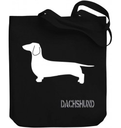 Dachshund Shape and Name Canvas Tote Bag 10.5" x 16" x 4 $22.39 Totes