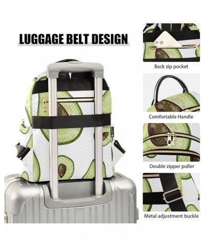 Women Backpack Avocado Fresh Green Anti-Theft Travel Backpack with Luggage Belt Lightweight Handbag Lady Purse Roomy Double Z...